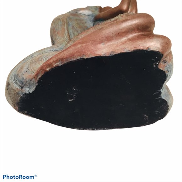 Faux Bronze/Patina Sculpture Lady with a Heart - Picture 6 of 6